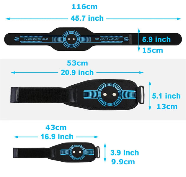 EMS Muscle Stimulator Abdominal Training Belt  For Men Woman Abdomen Arm Leg Home Office Exercise Fitness Slimming Massager